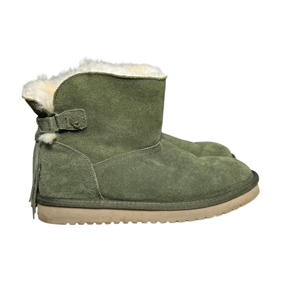 Koolaburra by UGG Jaelyn Mini Tassle Green Plush Warm Boots Women’s Size 8 - Picture 11 of 11